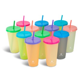 Manna 24oz Color Changing Reusable Cup Set - 24-Piece - Funky