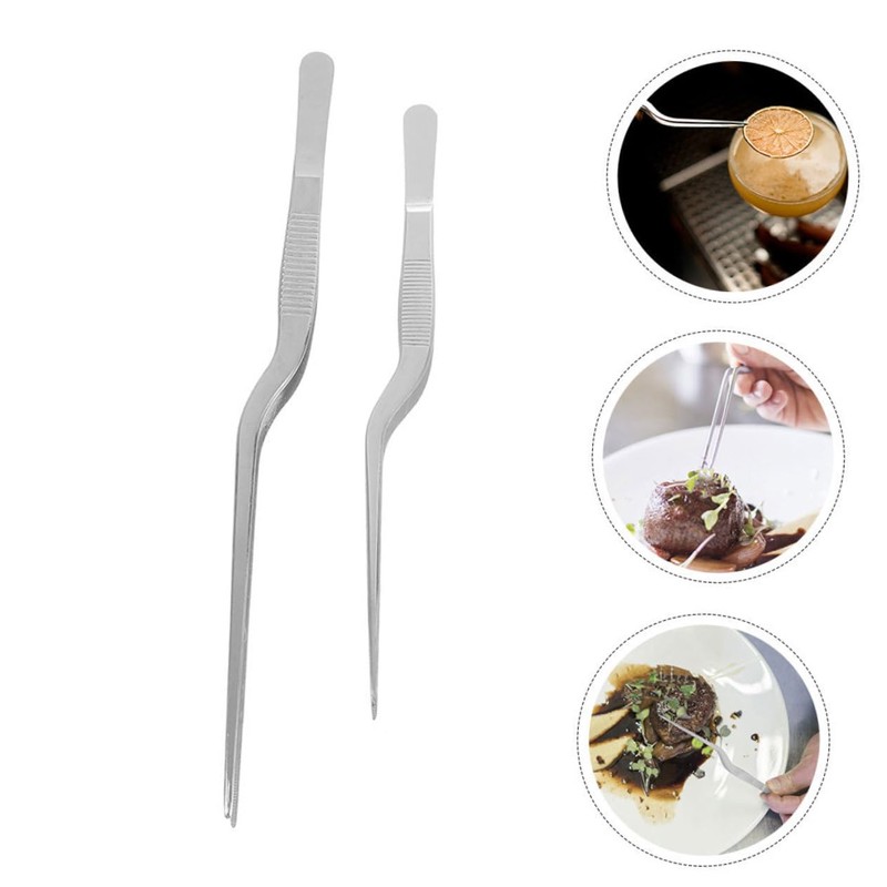 SHOWERORO 2pcs Ergonomic Precision Clamp Tweezers for Cooking Fish Bone