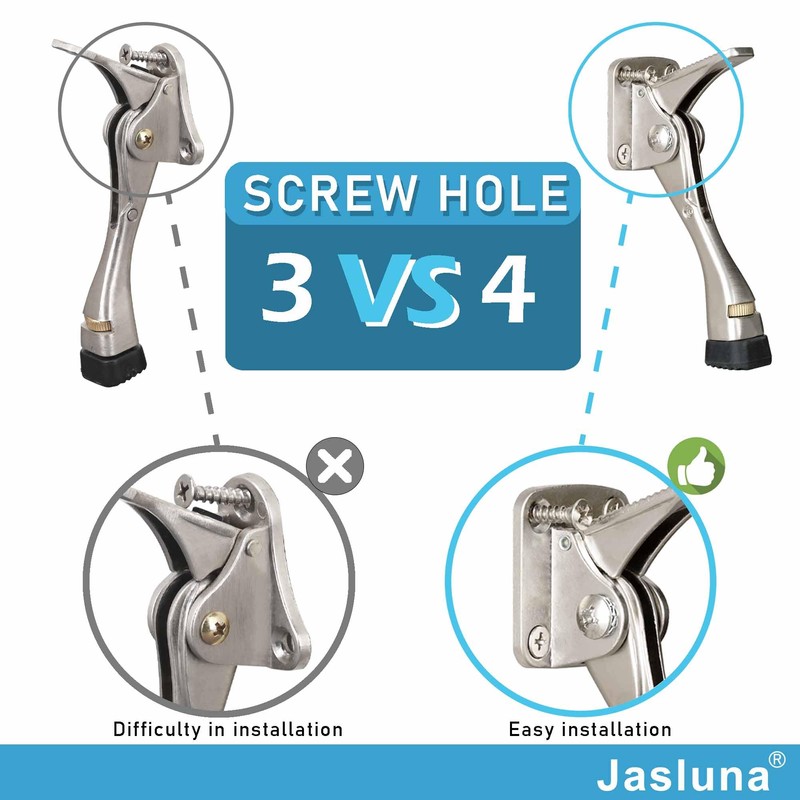 Jasluna One Touch Kickdown Door Stopper, Heavy Duty Door Holder,