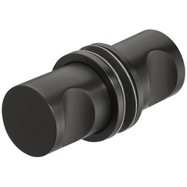 Gedotec Shower Door Knob Stainless Steel Black Glass Door Handle Round for Shower Doors - H3035 | Shower Cubicle Knob for Screwing | Drilling Diameter 9 mm | Button Handle 35 x 25 mm | 1 Pair - Design