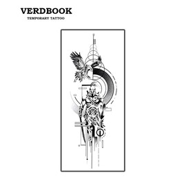 VERDBOOK Waterproof Temporary Tattoos: 2-Sheet Tattoo Kit with Realistic Body Stickers, Semi-Permanent Tattoos for Adults Lasting 7-15 Days – Safe for Men & Women, Eagle Armor Warrior​