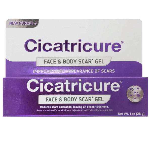 Cicatricure Face & Body Scar Gel, Reduces the Appearance of Old & New Scars, Stretch Marks, Surgery, Injuries, Burns and Acne, 1 Ounce