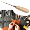 Handmade Wooden Handle Awl - Metal Slotting Tool - Pointed
