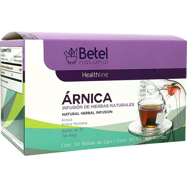 Premium Arnica Tea by Betel Natural - Easy to Brew Tea Bags - 2 Grams Per Tea Bag