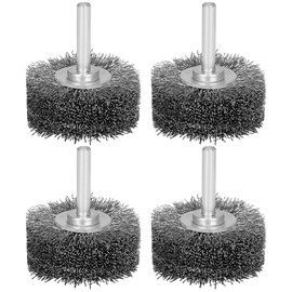 SI FANG 2 Inch Wire Brush Wheel for Drill Attachment, 0.0118" Coarse Stainless Steel Wire 3/4" Face Width Heavy Duty Rotary Scratch Brushes, Metal Removal Rust & Stripping (4PCS Drill Wire Brush)