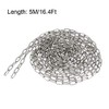 sourcing map Stainless Steel 304 Hardened Proof Coil Chain 5m