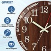 QINFIEY 12 Inch Day of Week Wall Clock, Non Ticking