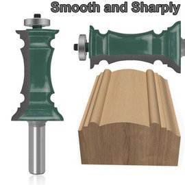 OLETBE 2 PCS Router Bit Set, 1/2-Inch Shank Woodworking Wood Molding Cutter, Mitered Panel Cabinet Door Router Bits Sets Wood Router Cutting Tools Picture Frame Router Bits(Steel)