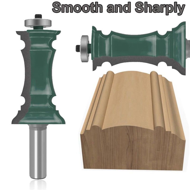 OLETBE 2 PCS Router Bit Set, 1/2-Inch Shank Woodworking Wood