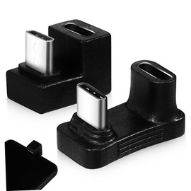 KONTONTY 2pcs USB Type-c Right Angle Adapter Compact U-Shape for Notebook and Mobile Devices Versatile Male to Female Connector Sturdy Construction Easy to Use
