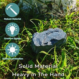 ZJchao Fake Rock Key Hider, Hide a Key Box Outside Fake Stone Storage Decorative for Garden Flower Beds Entryways, Key Hider for Outdoor Decor and Security