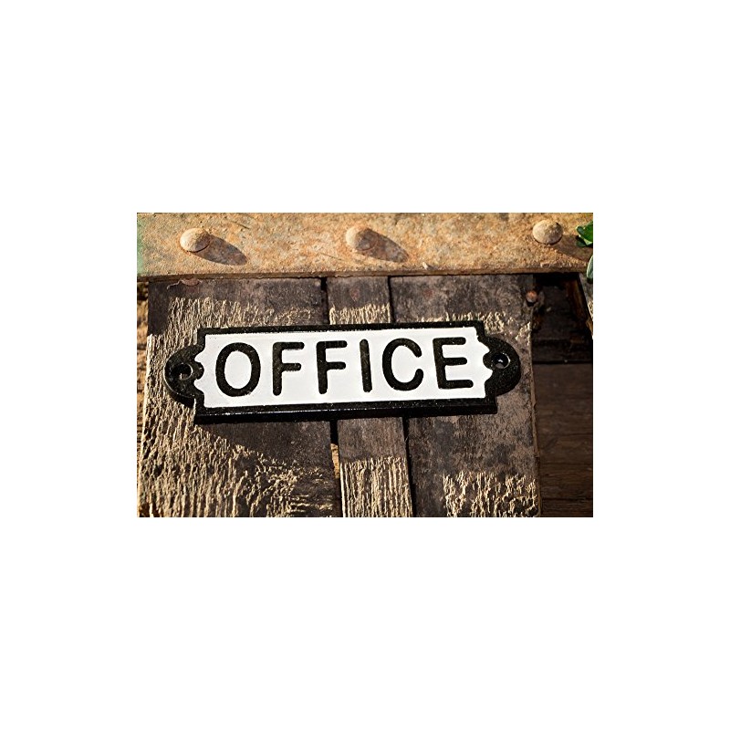 Antikas - Sign Iron Cast Iron "Office" Office Study Antique