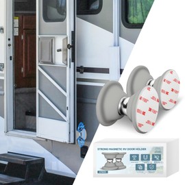 EJYTRVT RV Door Holder, RV Magnetic Door Catch for Outside Door, Strong Magnet Camper Door Holders to Keep Door Open, Baggage Door Latch for RV, Trailer, Motor Home, Cargo Trailer (2 Pack, Gray)