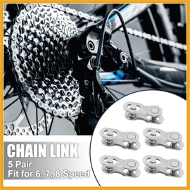 Partuto 5 Pair 6 7 8 Speed Master Chain Link for Bicycle MTB Silver Tone Replacement