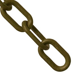 Mr. Chain Plastic Barrier Chain, Khaki Gold, 2-Inch Link Diameter, 25-Foot Length (50007-25)