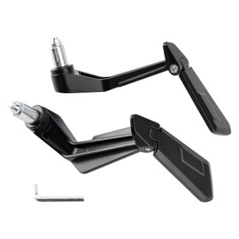 Topteng Universal Pair Lever Guard Protectors with Folding Handlebar Mirrors-22mm for Mini Motorcycles, Handle Bar End Protection Set