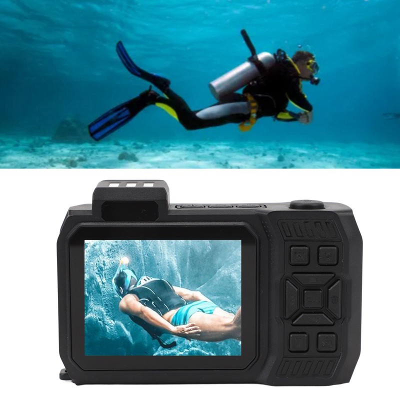 4K 65MP Underwater Camera Autofocus 2.88in 1.44in Dual Screen 2500mAh