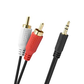 RCA Stereo-Verbindungskabel (Audiokabel, Klinken- zu Cinch-Stecker, 3,5 Millimeter Klinke zu 2 x Cinch, störungsfreie Audioverbindung, top Schirmung) - 0,5 Meter Kabel - schwarz D1C84012 50cm