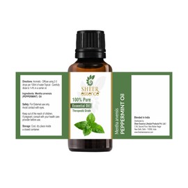 Sheer Essence Peppermint Oil -(Mentha Arvensis)- Essential Oil 100% Pure Natural Undiluted Uncut Therapeutic Grade Oil 3.38 FL.OZ