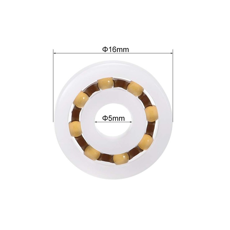 uxcell 625 Plastic Bearings 5x16x5mm Glass Ball Nylon Cage 5pcs