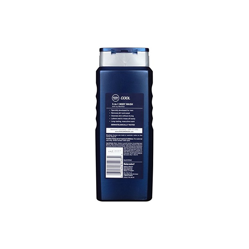 Nivea For Men Body Wash - Cool - 16.9 oz