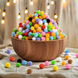 RAINFLOW Mini Pom Poms - Small Pom Poms,Multicolor Pom Poms,Pompones para Manualidades,Fuzzy Pom Poms Ball for DIY Crafts,Arts and Christmas,Summer Holiday Party,Hats,0.4 Inch (1cm) 1800 Pcs