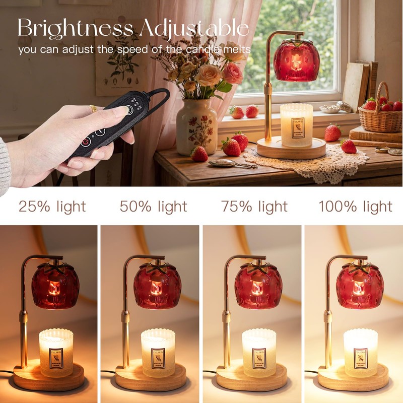 Candeldo Candle Warmer Lamp with Timer, Strawberry Candle Warmer