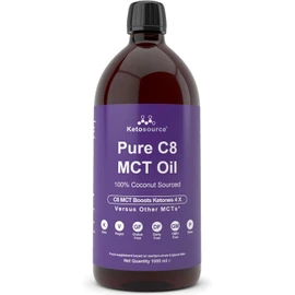 Pure C8 MCT Oil | Boosts Ketones 4X Versus Other MCTs | Supports Keto & Fasting | Highest 99%+ Purity | 100% Coconut Sourced | Vegan Safe & Gluten Free | Premium Lab Tested Purity | 1000ml Ketosource®