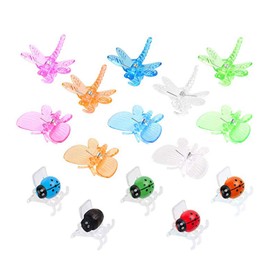 HEMOTON 90pcs Orchid Clips Butterfly Ladybird Dragonfly Plant Clips Orchid Clips Flower Clips Plant Support Clips Plant Clips for Gardening Accessories Random Colour
