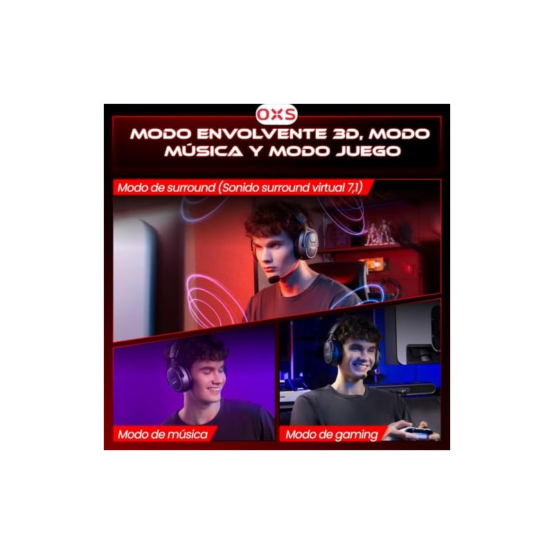 OXS Storm G2 Audfonos Gamer para inalmbricos,con micrfono de cancelacin
