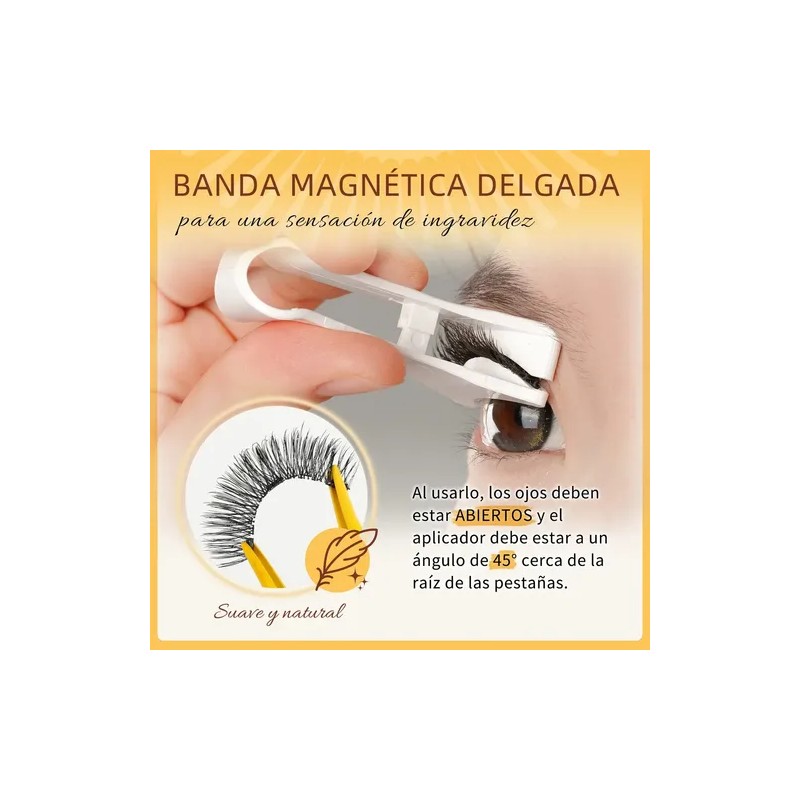 Kit De Pestañas Magnéticas Con Aplicador Fácil De Usar