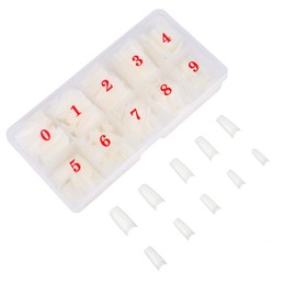 Professional Nail Tips Natural French False Nail Art DIY Nail Forms in PVC Box for Women Girls 500 Packs