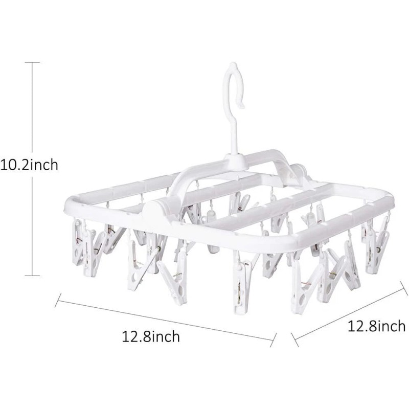 Annaklin Foldable Clip Hangers with 26 Drying Clips, Underwear Hanger