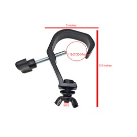2Pcs Stage Lighting Clamp Hook Truss Clamps Fits Pipe OD 1.18-2"(30-51mm), Max.Load 132lb, Aluminum Alloy C Clamp for DJ Lighting Moving Head Spotlight, TUV certified Black