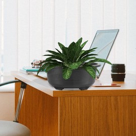 DOITOOL 2Pcs Bonsai Training Pot 17 inch Plastic Flower Pot Bonsai Pot with Drainage Hole, Oval Bonsai Planter Pot Plants Growing Pots for Nursery, Garden, Balcony, Black