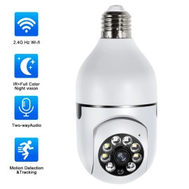 360° Light Bulb Camera 1080P IP WiFi IR Night Smart Home Security Camera