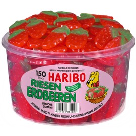 Haribo Riesen Erdbeeren ( Haribo giant Strawberries ) Tub -150 pcs