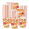 50Pcs 9oz Fall Leaves Coffee Paper Cups for Hot and