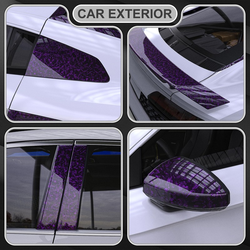 Lypumso Purple Forged Carbon Fiber Vinyl, Adhesive Wrap Roll for