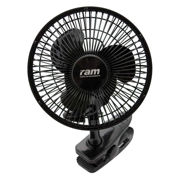 R A M Quality Quiet 6" 7" Oscillating Clip Fan Grow Tent Hydroponics Cooling Fan (6")