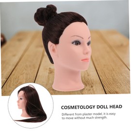 IWOWHERO Synthetic Hair Styling Training Mannequin Head for Cosmetology Natural Practice Model for Cutting Braiding Curling and Hairdressing Education