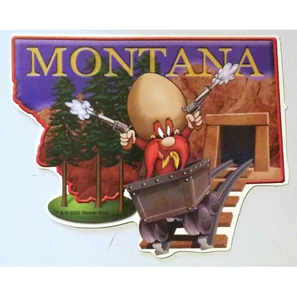 Looney Tunes Yosemite Sam Montana Sticker Vending Decal Vtg US