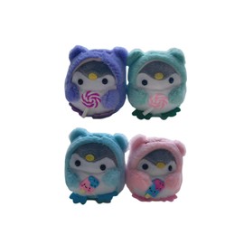 TVRTFQ 4 Pieces Cute Penguin Plush Keychains New Kawaii Doll Backpack Pendant Car Keychain Birthday Gift Valentine's Day Gifts (4, Pink,Blue,Green and Purple)
