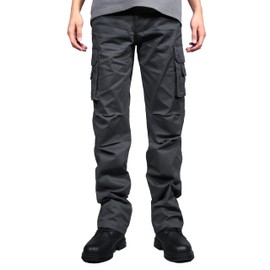 Soulsfeng Mens Grey Cargo Pants with Pockets Cotton Straight Stretch Hiking Tactical Work Pants for Men 34