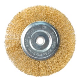ZORUNNA Wire Brush for Grinder - 6 Inch Fine Crimped Wire Wheel for Bench Grinder with 1/2" and 5/8" Arbor(0.012Inch Wire Size), Efficiently Polish Nuts, Bolts and Assorted Car Parts.
