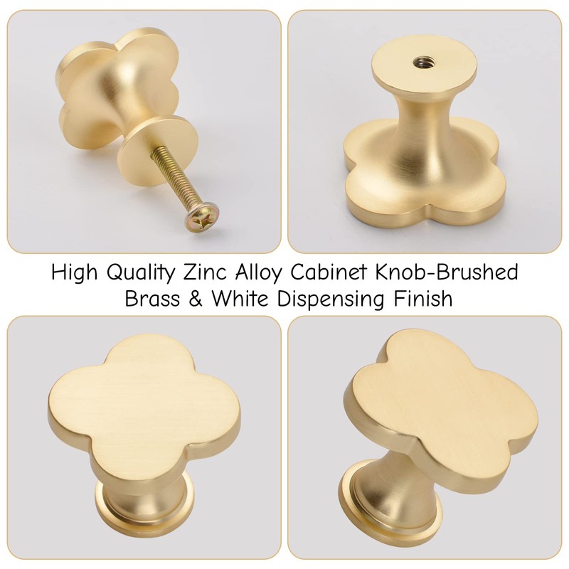 MOROBOR 6PCS Four-Leaf Clover Handle, Creative Cabinet Drawer Pulls Multifunctional