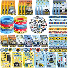Obussgar Police Party Favour Supplies Including Police Gift Bags, Stickers, Badges, Bracelets for Police Theme Birthday Party