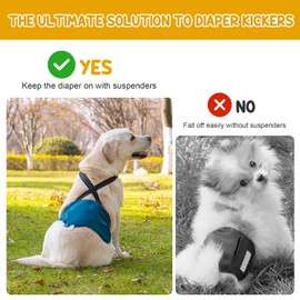 3 Pack Avont Male Dog Belly Band with Suspenders, Reusable Boy Doggie Diaper with Harness, Escape Proof, Non-Slip, Washable Doggy Pee Wraps for Small Medium Large Dogs