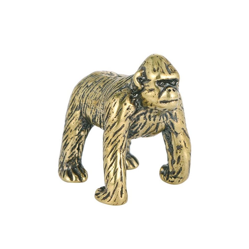 TEAMWILL Solid Brass Monkey Gorilla Statue Tea Pet Figure Animal
