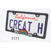 Creathome Shining Rainbow Pattern Diamond Chain License Plate Frame from